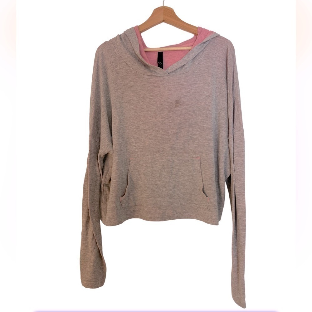 LIVE LOVE DREAM SLOUCHY SOFT GRAY PINK HOODIE SIZE XL‎